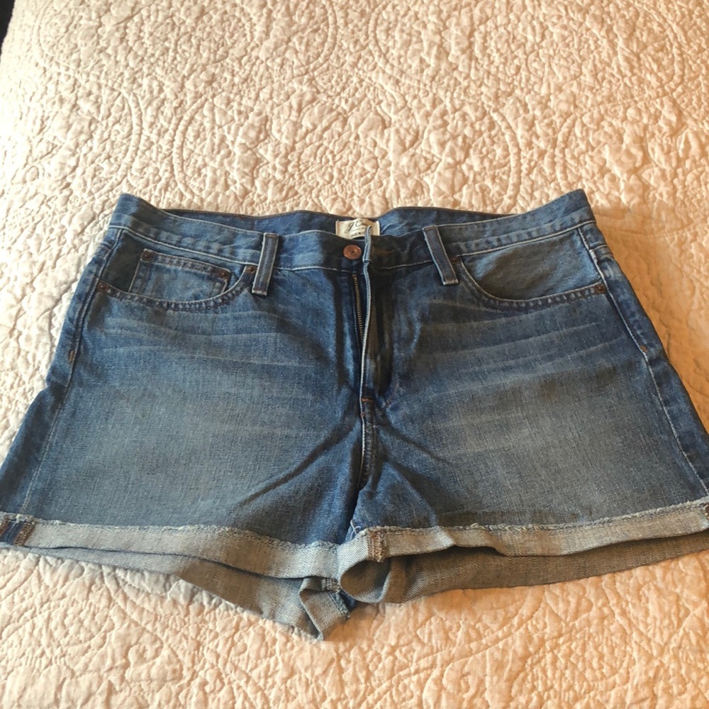 J. Crew Blue Jean Shorts Mid-Rise Cuffed
